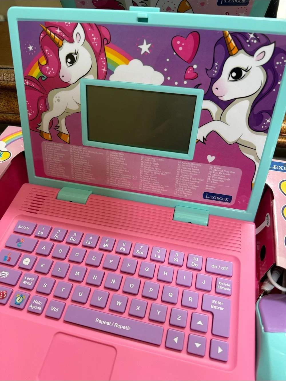 Unicorn Bilingual Educational Laptop Tablet - Pink & Teal. 164 Activities. 4+.